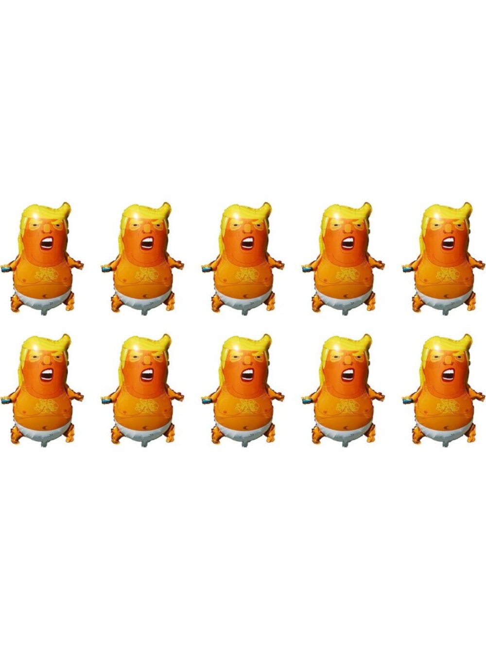 10 Baby Trump Cartoon Balloons - Fun Helium Foil Mylar Party Decorations (27'')
